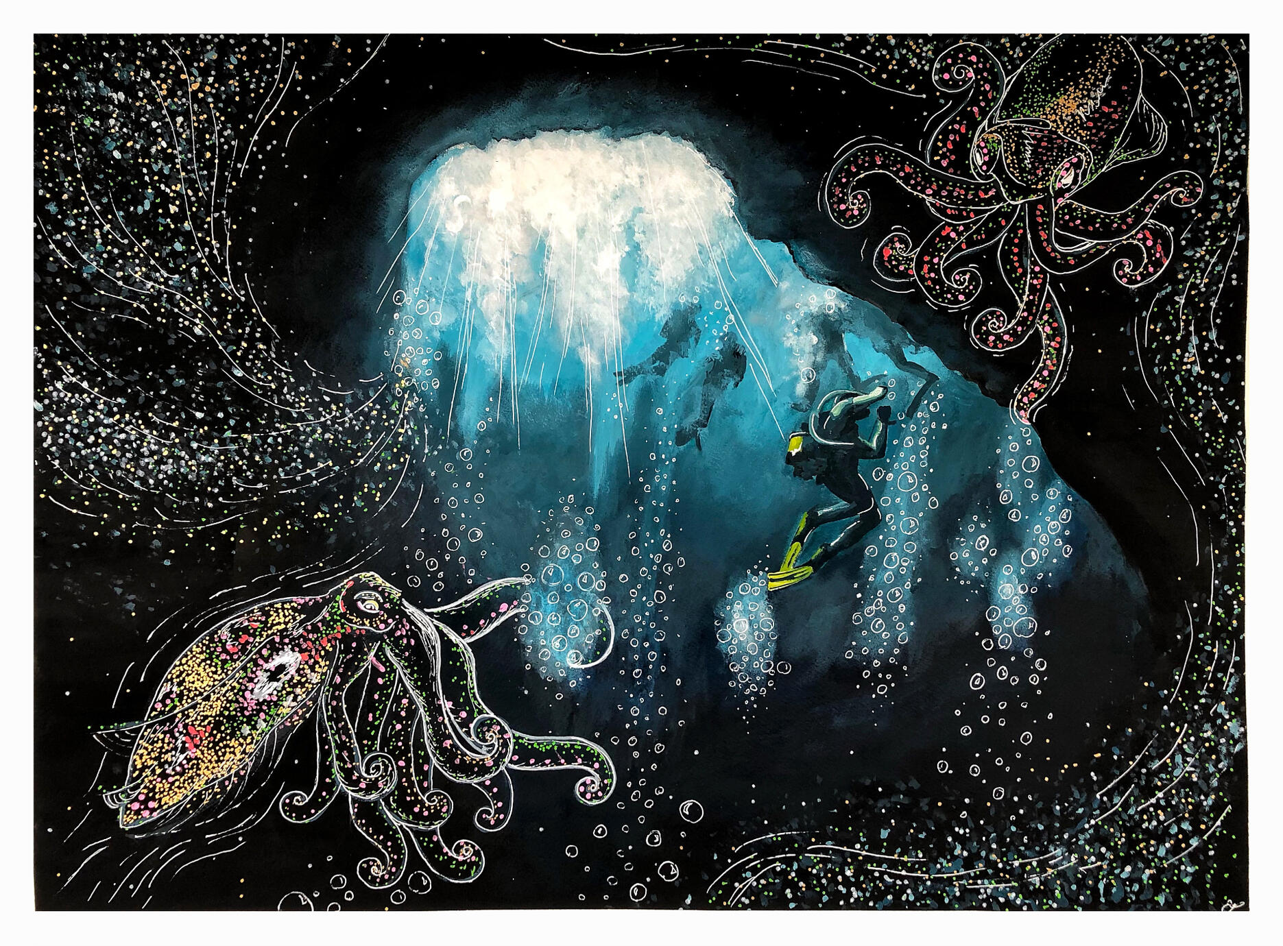 Nights Spent Swimming through Stars - 30" x 22" - 2021