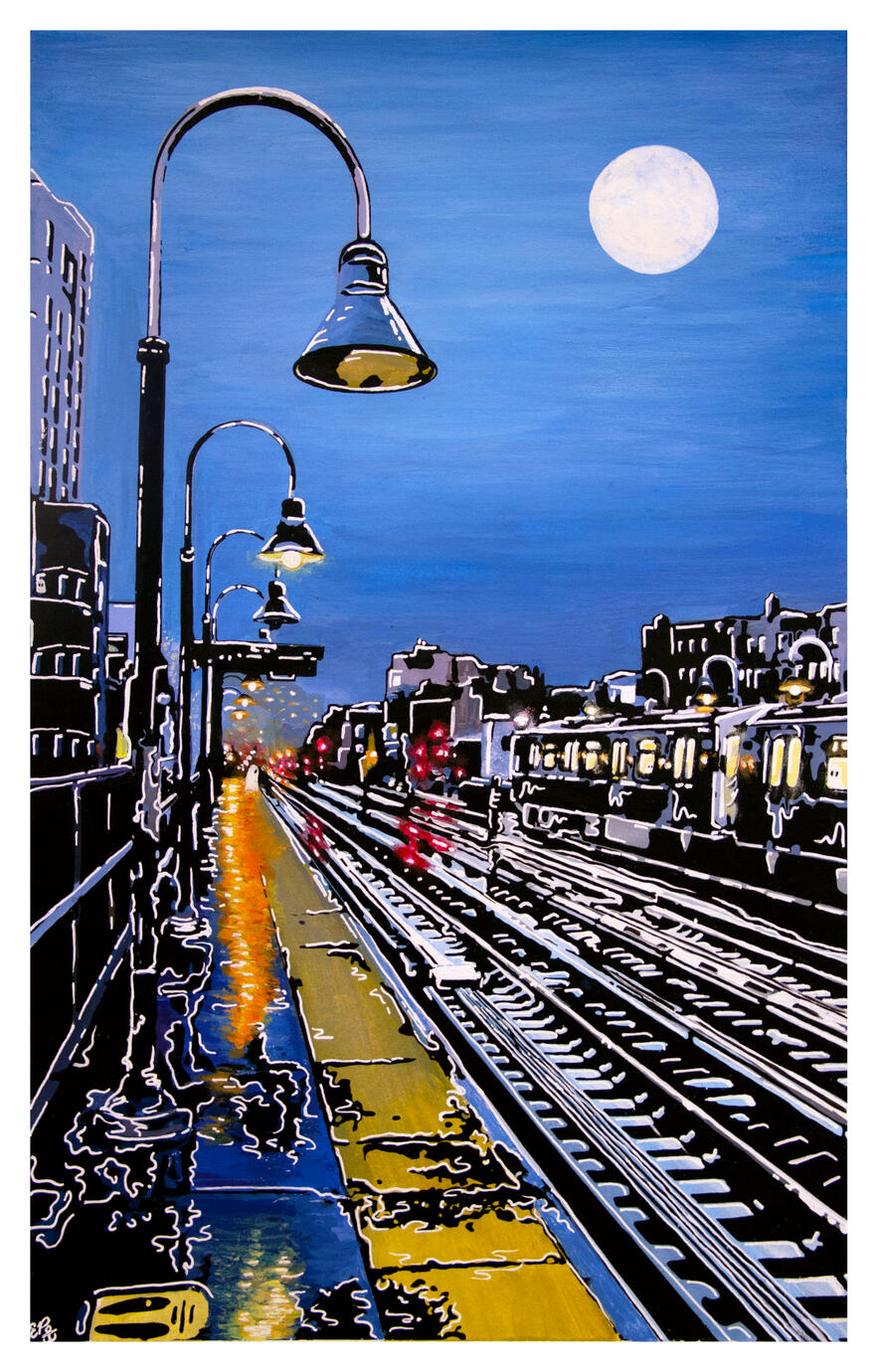Rainy Nights Spent Waiting for the Train - 11" x 17" - 2021