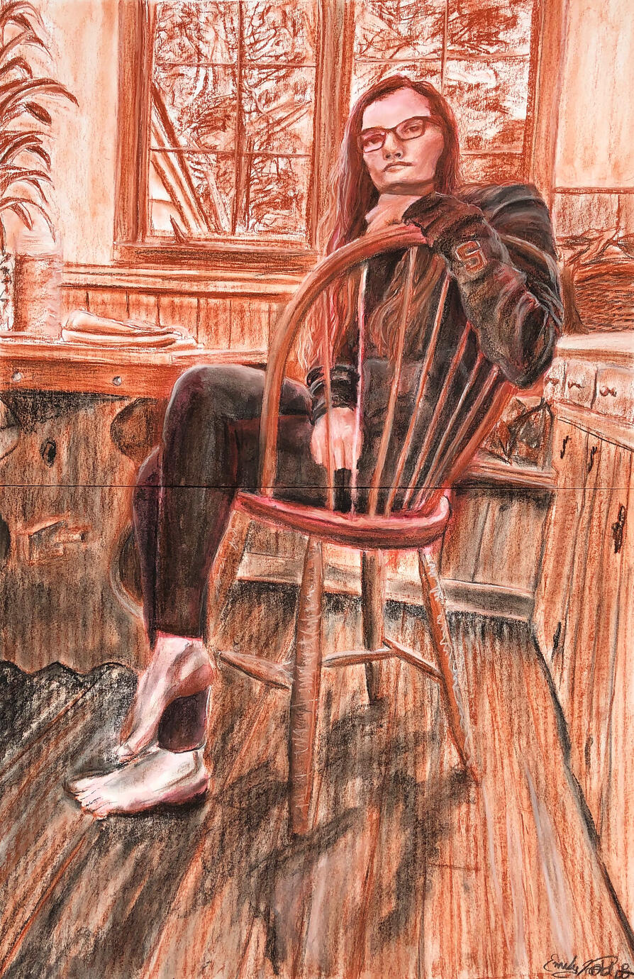 Rebecca in Kitchen - 24" x 36" - 2020