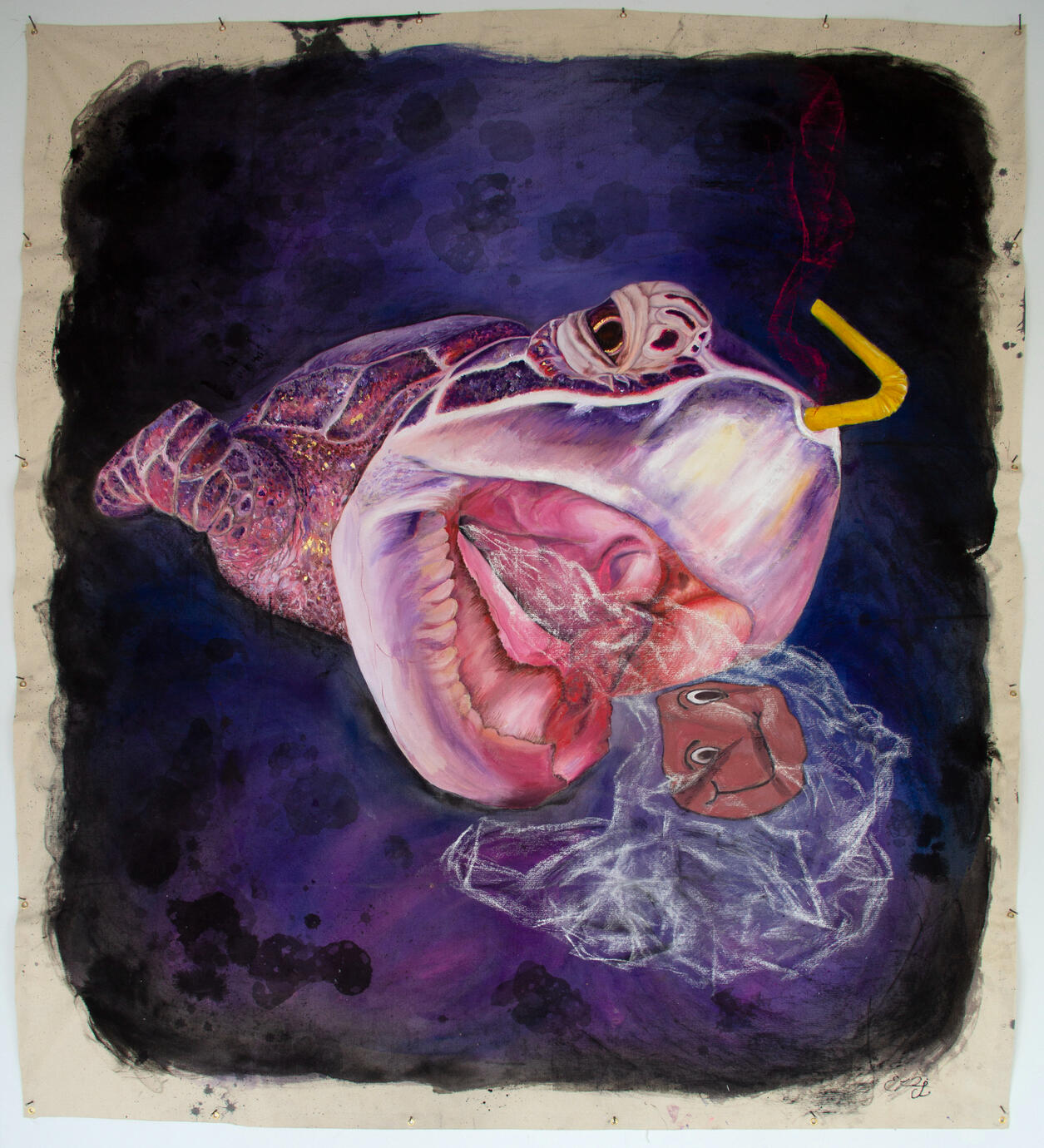 Plastic Bags Look a Lot Like Jellyfish - 58” x 67”- 2021